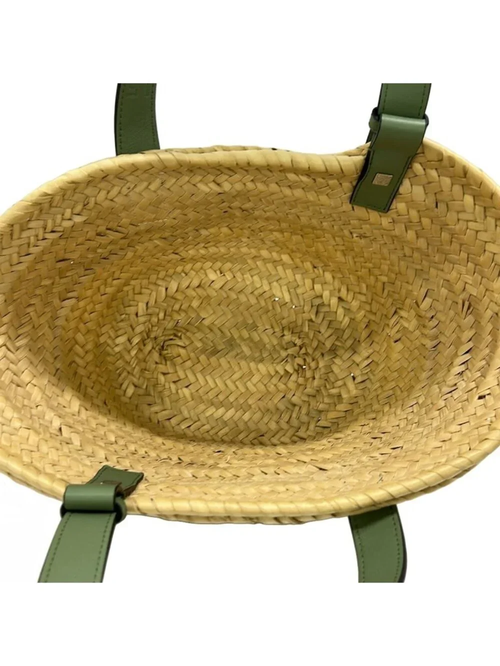 Loewe Handbag Basket Bag Small Beige Green Leather
